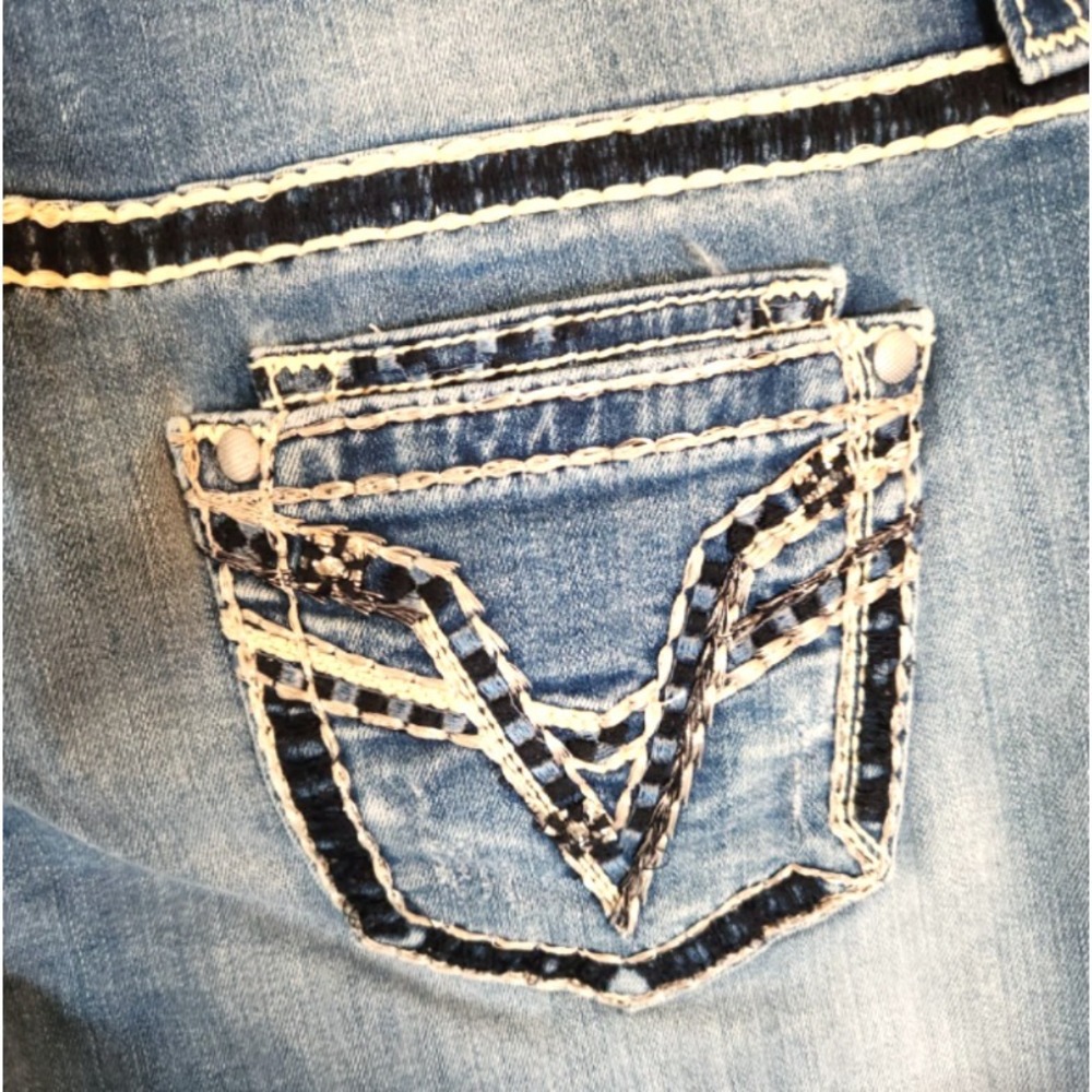 Vigoss Dublin Crop Straight Jeans Women's Size 11/12 Heritage Fit Thick Stitch - Picture 6 of 12